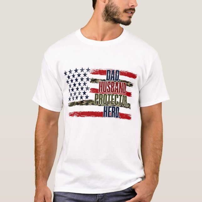 Kamouflageflagga Fars dag, Pappa, Make Protector T Shirt (Framsida)