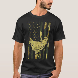 Kamouflageflagga Kyckling Militär Bondgård Djur Pa T Shirt