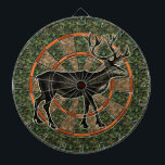 Kamouflagehjortjägare Piltavla<br><div class="desc">Denna themed dartboard för jakt har en bild av en hjort/en ren som är brun med stora horn på kronhjort. Den har också en grönt, och bruntcamomönster och att växla skuggar av orangen. Denna är en underbar lek stiger ombord för fridluftsmänniskor, jägare och manar med kamouflage-themed mangrottor. Se mer variationer...</div>