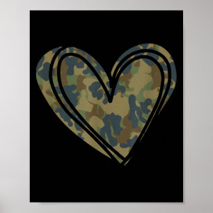 Kamouflageutskriftherte Alla hjärtans dag Poster