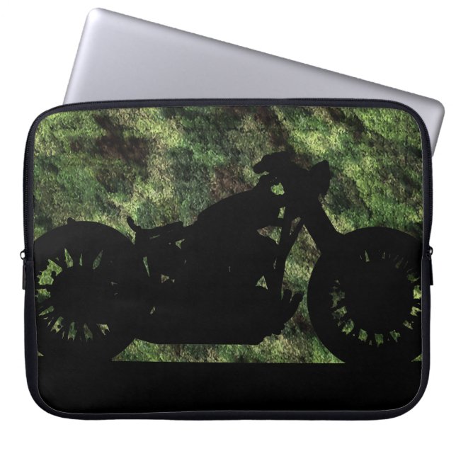 kamouflerad motorcykel laptop sleeve (Framsidan)