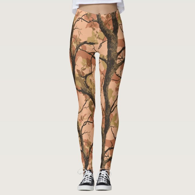 Kamoufleradeinspirerade pensionspresenter för mamm leggings (Framsida)