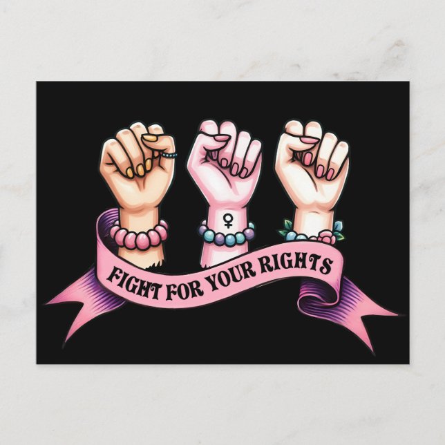 Kamp för dina Höger, feminist Vykort (Framsida)