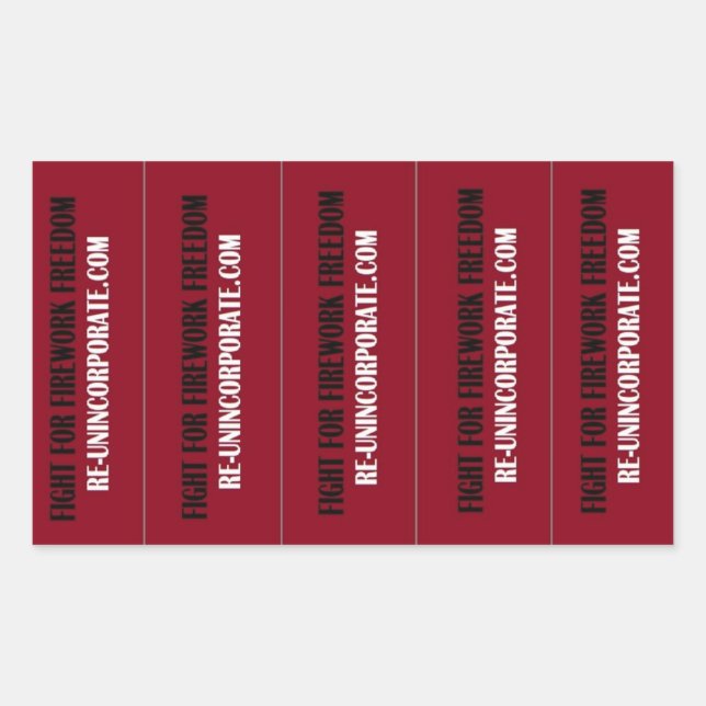 Kamp för fyrverkefrihet! rektangulärt klistermärke (Framsida)