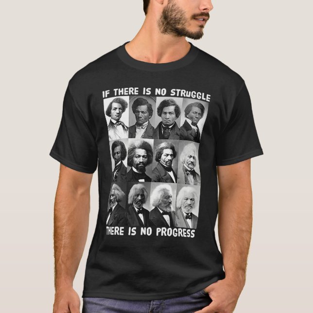Kamp & Framsteg Livet för Frederick Douglass Bla T Shirt (Framsida)