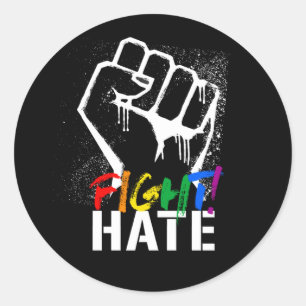 KAMP HATE T-Shirt Runt Klistermärke
