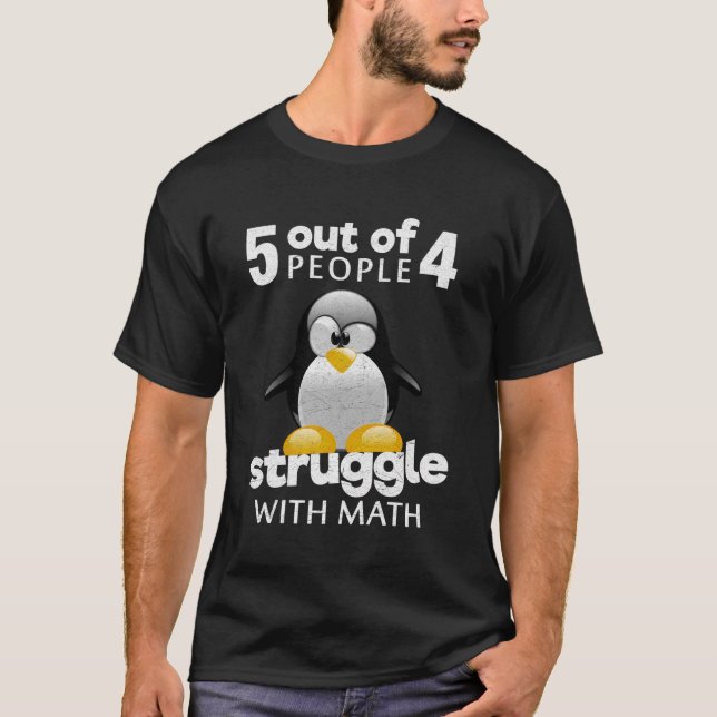 Kamp med matematik Penguin Älskare T Shirt (Framsida)