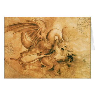 KAMP MELLAN DRAGON OCH LEJON HÄLSNINGSKORT