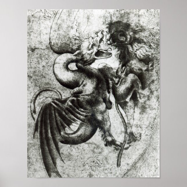 Kamp mellan en drake och en Lejon Poster (Framsidan)