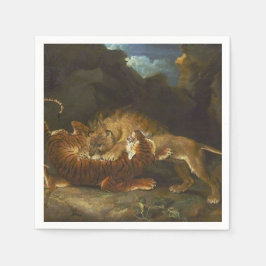 Kamp mellan Lejon och tiger (av James Ward) Pappersservett