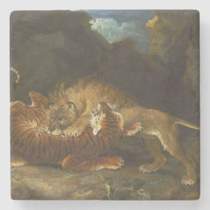 Kamp mellan Lejon och tiger Stenunderlägg