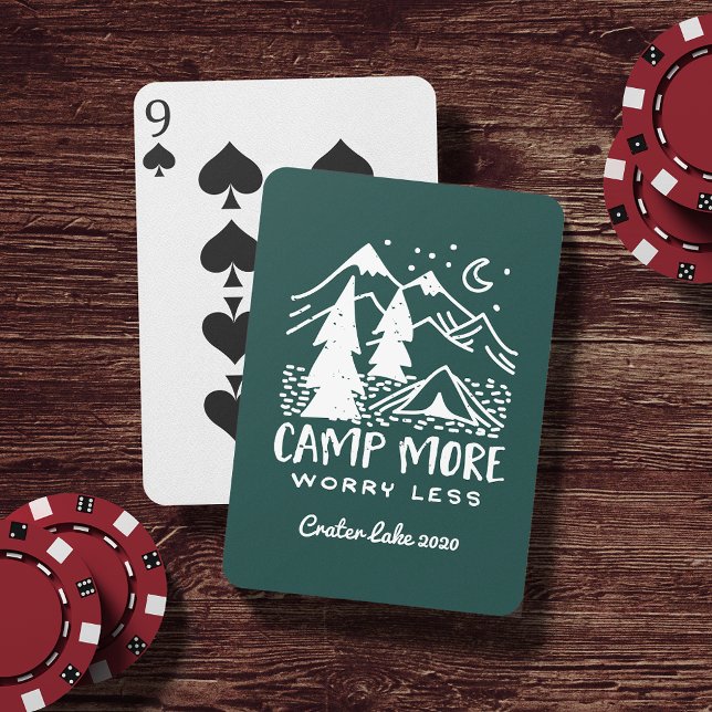 Kamp mer, mindre oroande | Anpassningsbar Camping Casinokort (Skapare uppladdad)