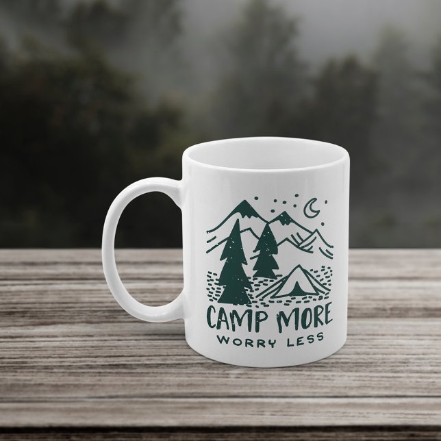 Kamp mer, mindre oroande kaffemugg (Skapare uppladdad)