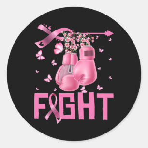 Kamp mot bröstcancer, medvetandegörande boxing Han Runt Klistermärke