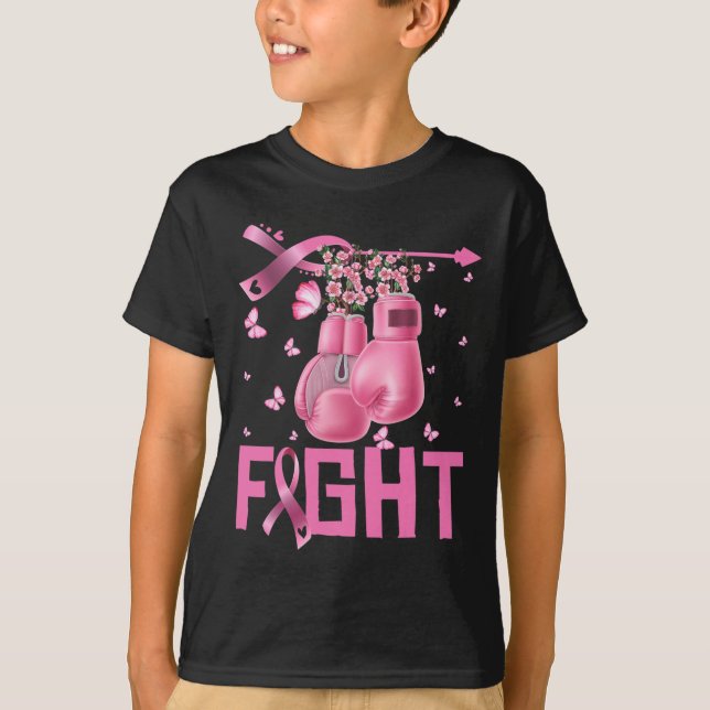 Kamp mot bröstcancer, medvetandegörande boxing Han T Shirt (Framsida)