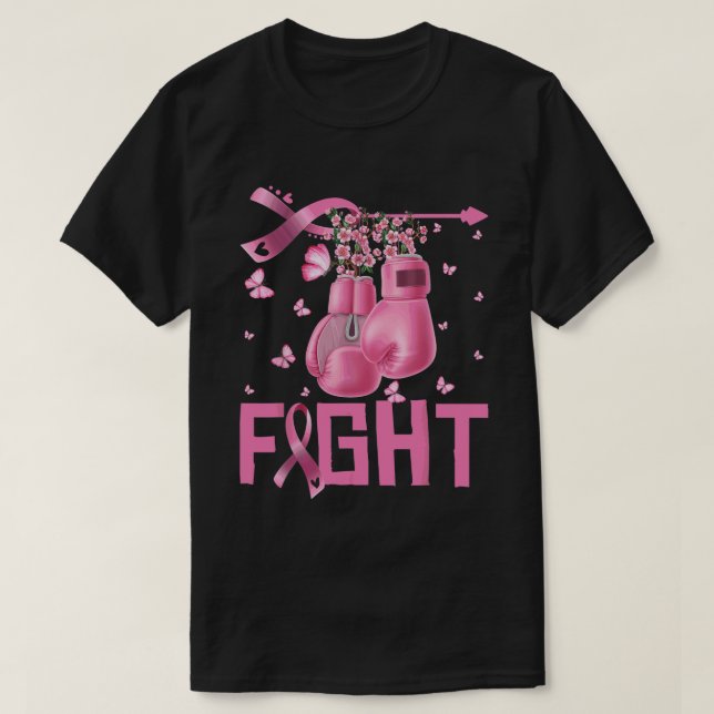 Kamp mot bröstcancer, medvetandegörande boxing Han T Shirt (Design framsida)