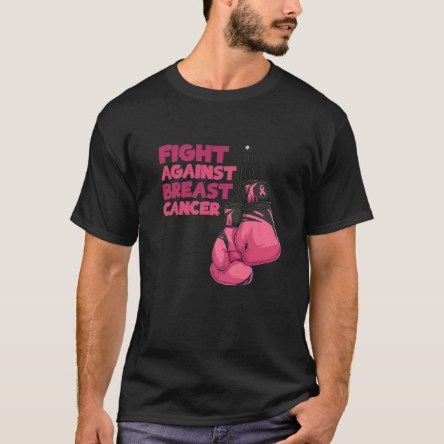 Kamp mot bröstcancer Medvetenhet om brösthandskar  T Shirt (Framsida)