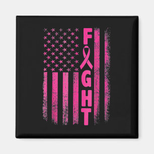 Kamp mot bröstcancer Survivor American Flagga Brea Magnet