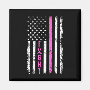 Kamp mot bröstcancer Survivor American Flagga Brea Magnet