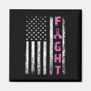 Kamp mot bröstcancer Survivor American Flagga Brea Magnet