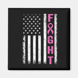Kamp mot bröstcancer Survivor American Flagga Brea Magnet