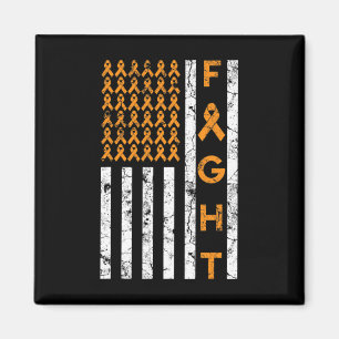 Kamp mot den amerikanska Flagga Ribbon Leukemia Aw Magnet
