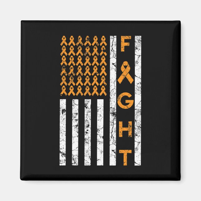 Kamp mot den amerikanska Flagga Ribbon Leukemia Aw Magnet (Framsidan)
