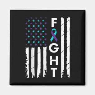 Kamp mot det amerikanska Flagga Ribbon Suicide Pre Magnet
