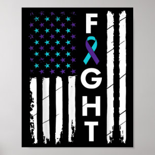 Kamp mot det amerikanska Flagga Ribbon Suicide Pre Poster