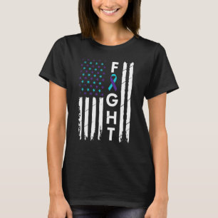 Kamp mot det amerikanska Flagga Ribbon Suicide Pre T Shirt
