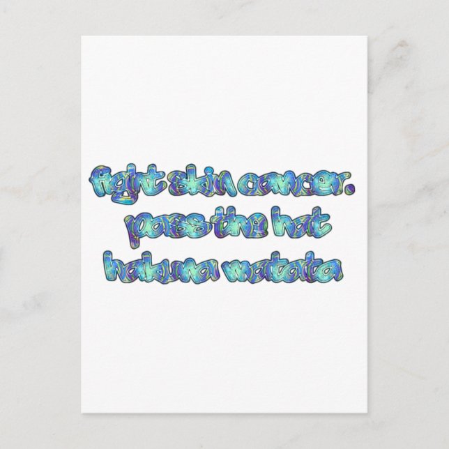 Kamp mot hudcancer, passera hatten, Hakuna Matata Vykort (Framsida)