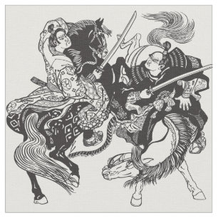 Kamp mot japanska samuraikrigare Fabric Tyg