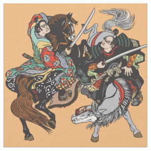 Kamp mot japanska samuraikrigare Fabric Tyg
