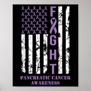 Kamp mot Lila med ribbon Support Pankreascancer i Poster