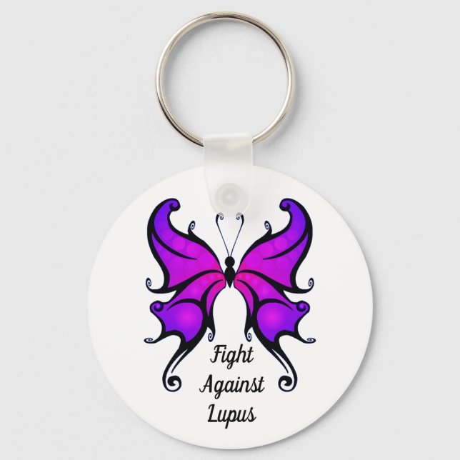Kamp mot Lupus Söt Butterfly Keychain Nyckelring (Framsida)