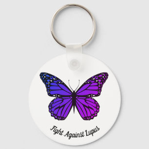 Kamp mot Lupus Söt Lila Butterfly Nyckelring