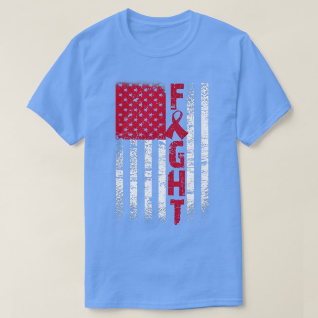 Kamp mot Många Myeloma Maroon Ribbon Awareness Sup T Shirt (Design framsida)