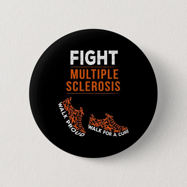 Kamp mot Många Sclerosis Awareness Warrior Ribb Knapp (Framsida)