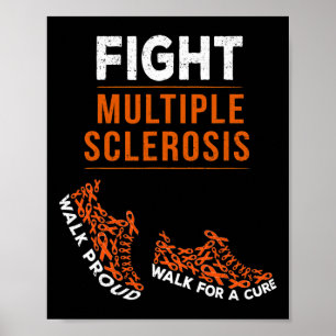 Kamp mot Många Sclerosis Awareness Warrior Ribb Poster