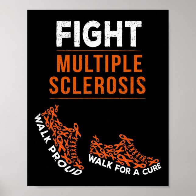 Kamp mot Många Sclerosis Awareness Warrior Ribb Poster (Framsidan)