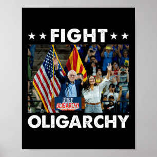 Kamp mot Oligarchy Bernie Sanders och Aoc Freedom Poster