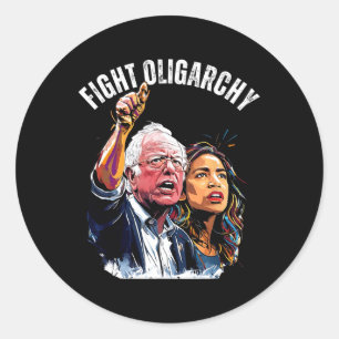 Kamp mot Oligarchy Bernie Sanders och Aoc Freedom Runt Klistermärke