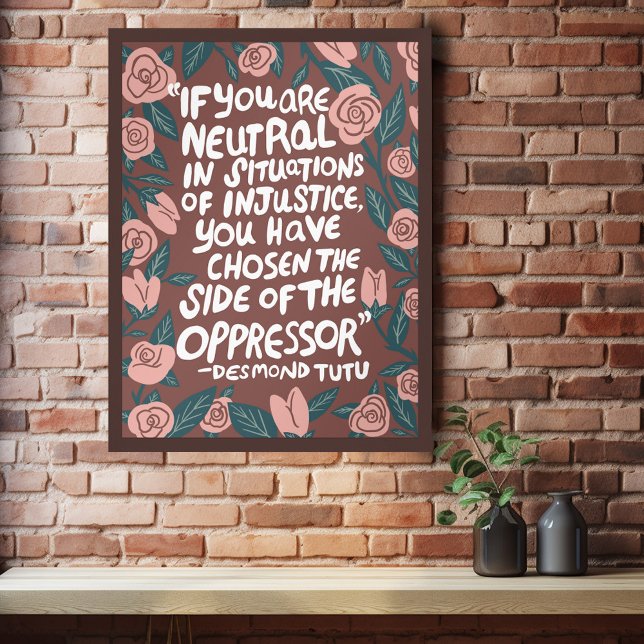 Kamp mot orättvisa Desmond Tutu Quote Poster (Fight Injustice Desmond Tutu Quote Poster
)