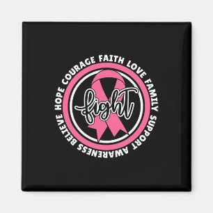 Kamp mot Rosa Ribbon Breast Cancer Warrior Sup Magnet