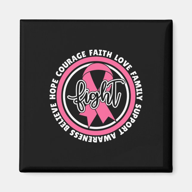 Kamp mot Rosa Ribbon Breast Cancer Warrior Sup Magnet (Framsidan)