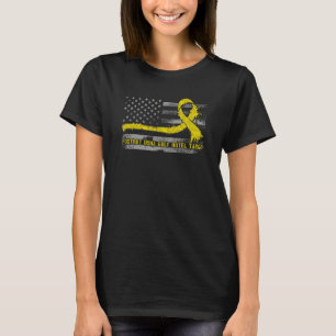 Kamp mot Sarcoma Military Alphabet American Flagga T Shirt
