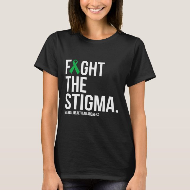 Kamp mot Stigma-Gröntens band Mental Health Awaren T Shirt (Framsida)