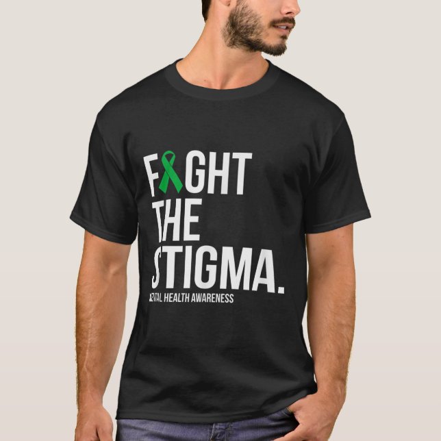 Kamp mot Stigma-Gröntens band Mental Health Awaren T Shirt (Framsida)