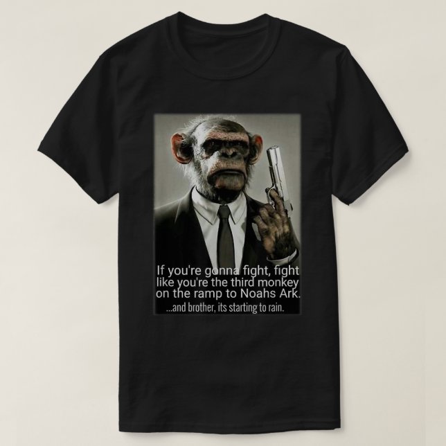 Kamp som din tredje apa på Noahs Ark Pop Cult T Shirt (Design framsida)