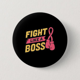 Kamp som en Chef Rosa Ribbon Boxing Breast Cancer Knapp